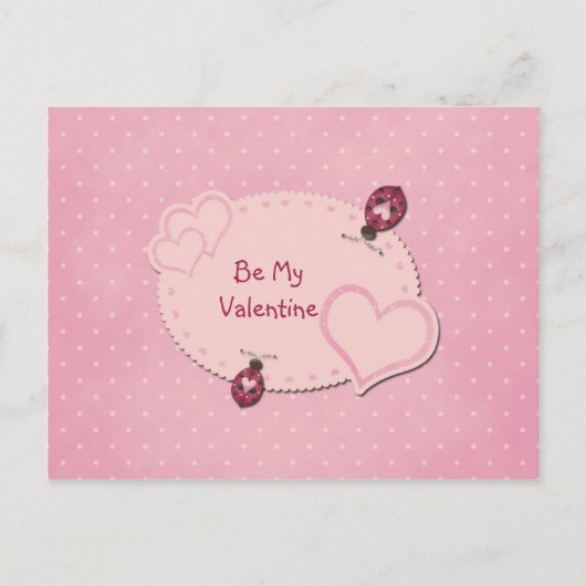 Hearts Ladybugs Valentijn Briefkaart (Voorkant)