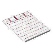 Hearts Lined Notepad – Whimsical Burgundy Design Notitieblok (Schuin)