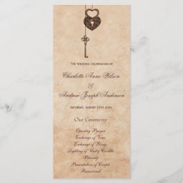 Hearts Lock en Key Wedding-programma Programma