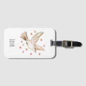 Hearts Love Bird Roses Floral Bagagelabel (Voorkant (horizontaal))