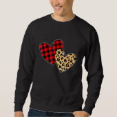 Hearts Love Leopard Plaid Valentines Day Matching Trui (Voorkant)