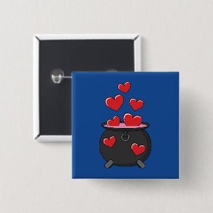 Hearts Love Potion Vierkante Button 5,1 Cm