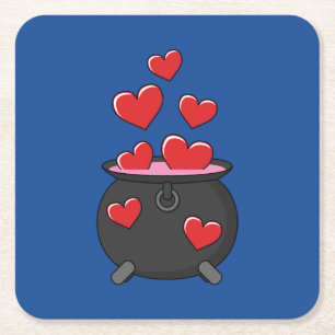 Hearts Love Potion Vierkante Kartonnen Onderzetter
