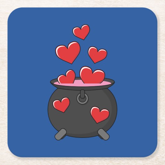 Hearts Love Potion Vierkante Kartonnen Onderzetter (Voorkant)