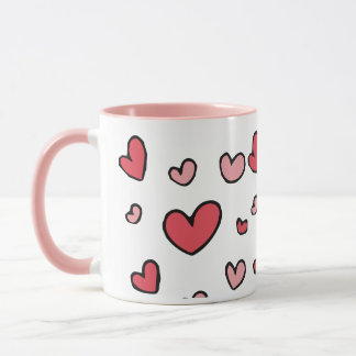 Hearts Modern Art Design Mok