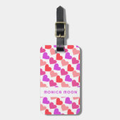 HEARTS Modern Groovy Valentijn Bruidsmeisje CUSTOM Bagagelabel (Voorkant verticaal)