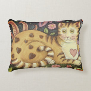 Hearts N'Stripes PRIMITIVE FOLK ART CAT COUSSIN