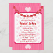 Hearts Party Invitation Kaart (Voorkant / Achterkant)