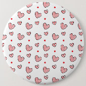 Hearts Patroon 21 Ronde Button 6,0 Cm (Voorkant)