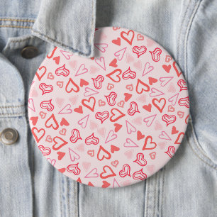 Hearts Patroon 23 Ronde Button 6,0 Cm