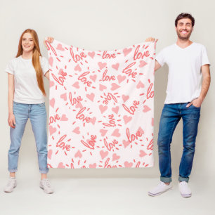 Hearts Patroon 24 Fleece Deken