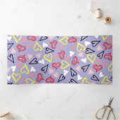 Hearts Patroon 31 Drieluik Wenskaart (Binnen)