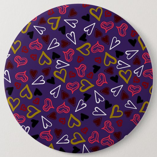 Hearts Patroon 32 Ronde Button 6,0 Cm (Voorkant)