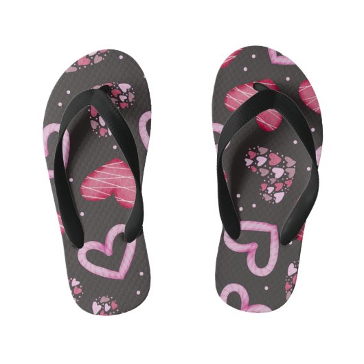 Hearts Patroon 34 Kinder Teenslippers (Voetbed)