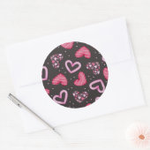 Hearts Patroon 34 Ronde Sticker (Envelop)