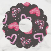 Hearts Patroon 34 Wijnglaslabel (Voorkant)