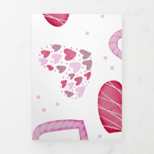 Hearts Patroon 36 Drieluik Wenskaart