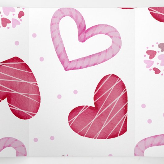 Hearts Patroon 36 Drieluik Wenskaart (Binnenkant midden)