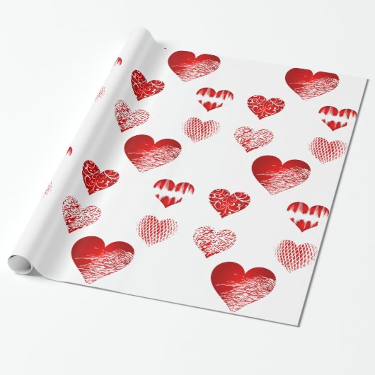 Hearts Patroon Cadeaupapier (Uitgerold)