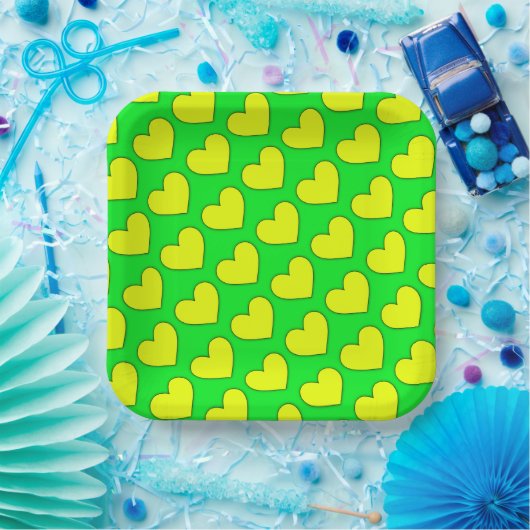 Hearts Patroon Papieren Bordje (Feest)