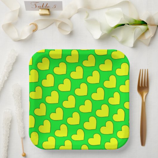 Hearts Patroon Papieren Bordje (Huwelijk)