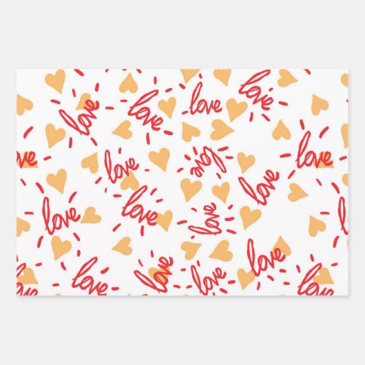 Hearts Pattern 27 Inpakpapier Vel (Voorkant 3)