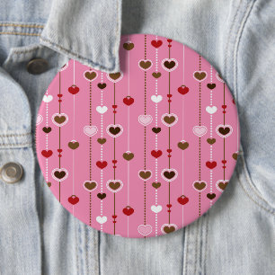 Hearts Pattern 27 Ronde Button 6,0 Cm