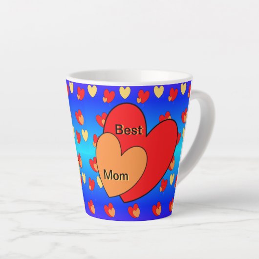 Hearts Pattern Best mam Latte Mok (Rechterhoek)