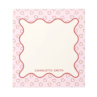 Hearts Pattern Custom Valentine Gift Notepad Notitieblok
