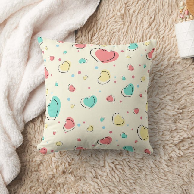 Hearts Pattern - Schattige Love Design Kussen (Deken)
