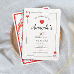 Hearts Playing Card 30th Birthday Invitation<br><div class="desc">Voici notre dernier produit, le "30th Birthday Playing Card of Hearts Party Set", la façon idéale de célébrer votre anniversaire d'étape avec une touche de Las Vegas, de glamour de casino et de style art déco. Notre set est livré avec tout ce dont vous avez besoin pour organiser une soirée...</div>