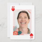 Hearts Playing Card 40th Birthday Party Invitation (Dos)