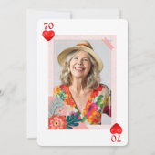 Hearts Playing Card 70th Birthday Party Invitation (Dos)