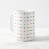Hearts Polka Pattern, 15oz Koffiemok (Voorkant links)