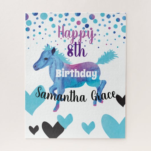 Hearts & Ponies Birthday Legpuzzel (Verticaal)