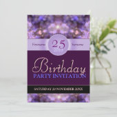 Hearts Purple Dreams Anniversaire Fête Invitation (Debout devant)
