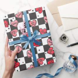 Hearts Retro Valentijns's Wrapping Paper Cadeaupapier