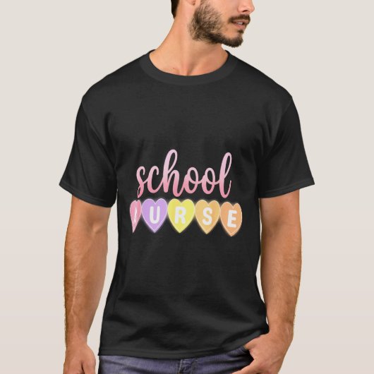 Hearts School Nurse Medical Istant Valentines Day  T-shirt (Voorkant)