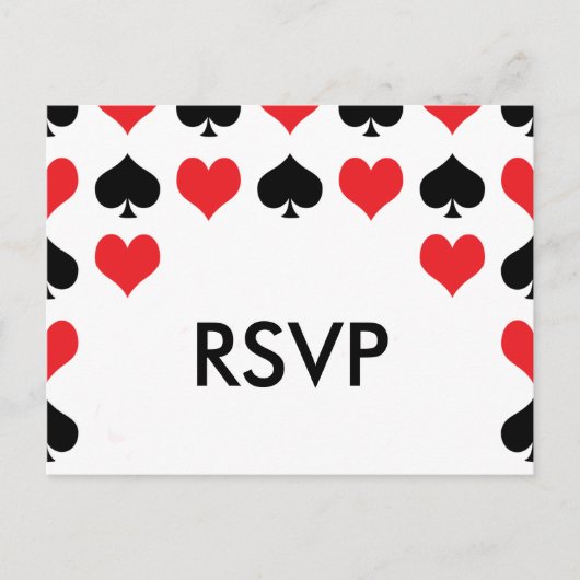 Hearts Spades Casino RSVP Briefkaart (Voorkant)