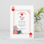 Hearts spelen Kaart 90ste verjaardagsfeestje (Staand voorkant)