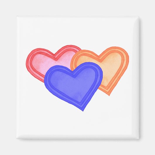 Hearts Trio Magnet Magneet (Voorkant)