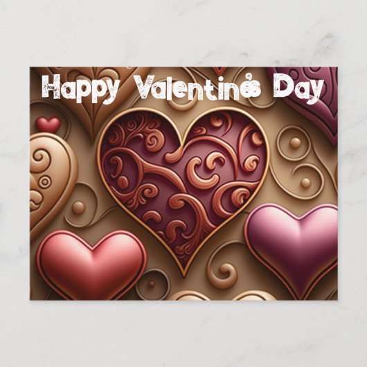 Hearts Valentijnsdag Briefkaart (Voorkant)