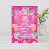 Hearts Valentijnsdag Party Invitation Kaart (Staand voorkant)