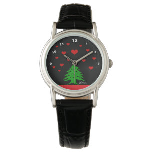 Hearts van Libanon en Libanese vlag mode / Liefde Horloge