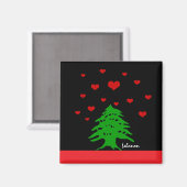 Hearts van Libanon en Libanese vlag mode / Liefde Magneet (Voorkant / Achterkant)