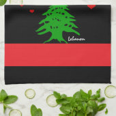 Hearts van Libanon en Libanese vlag mode / Liefde Theedoek (Gevouwen)