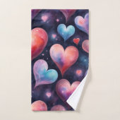 Hearts Watercolor Valentine Art (Serviette à main)