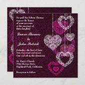 Hearts Wedding Uitnodiging (Voorkant / Achterkant)