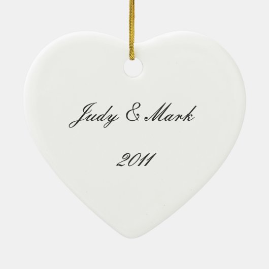 Hearts White Wedding Heart Ornament (Achterkant)