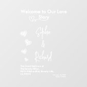 Hearts White Weddings Celebrating Love Romance Raamsticker (Vel)